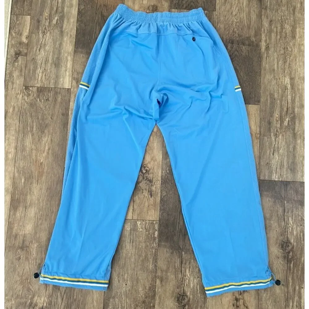 VTG Jordan Spellout Tracksuit Light Blue Yellow White Hooded Jacket 2XL Pants XL